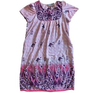 Loungees VTG Muumuu Cottagecore Nightgown House Dress XL Pink Floral Pockets